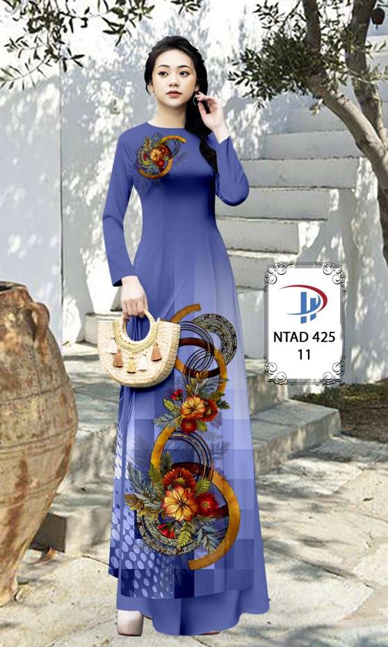 Vải Áo Dài Hoa In 3D AD NTAD425 49